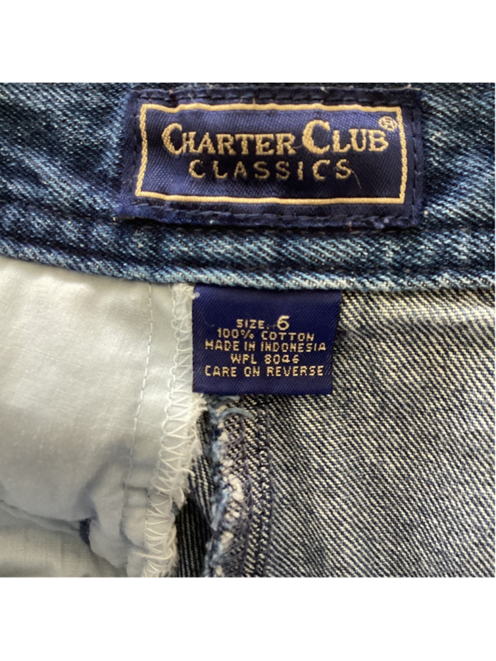 Charter Club Vintage Denim Shorts High Waisted Pleated Size 6 - Picture 5 of 6